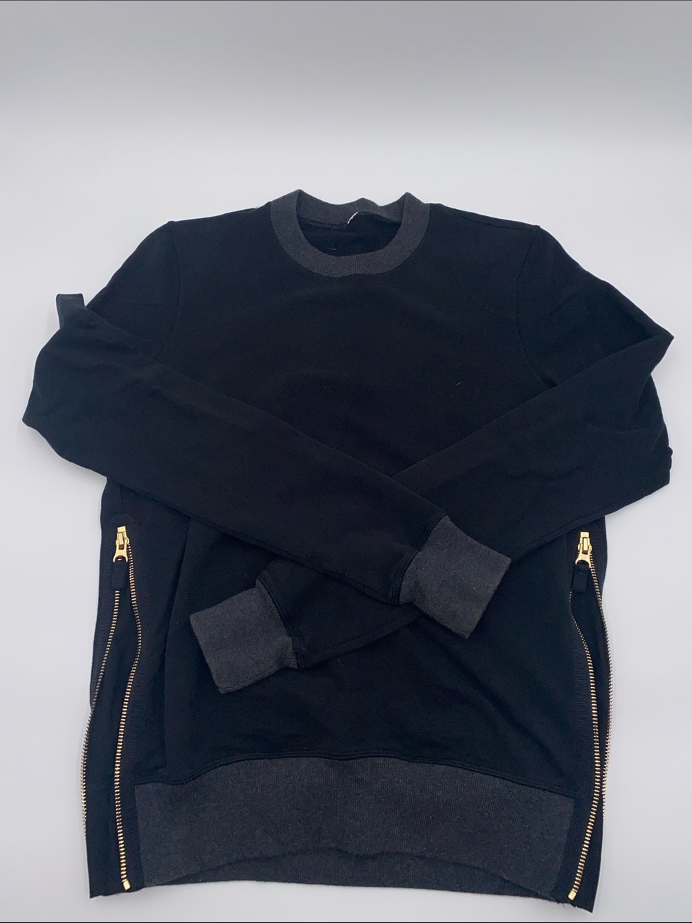 lululemon LAB Crewneck Sweatshirt with Gold Zippers mesh lining size 4